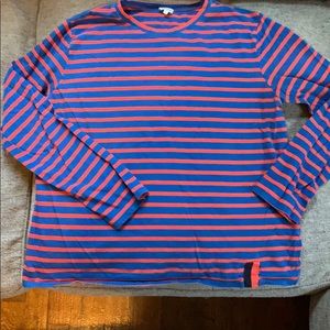 Kule long sleeve tee shirt—vibrant blue and red!